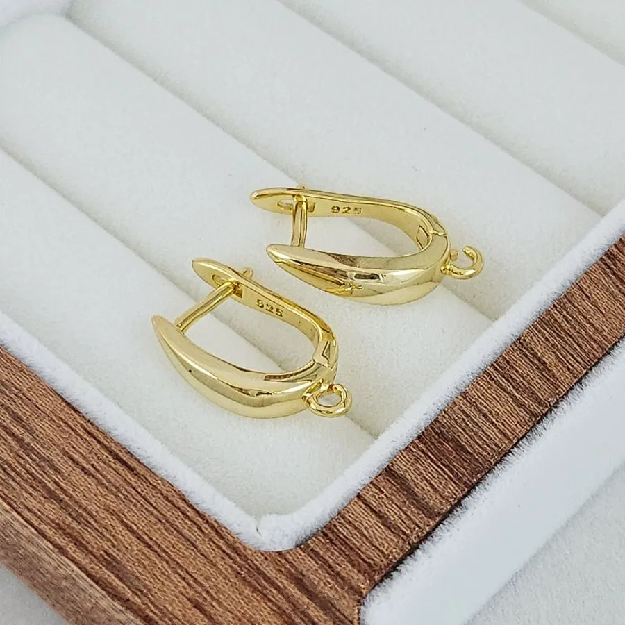 Швензы с английским базовые 18х3.5 мм позолота 14К (9306-З) швензы для серег купить с доставкой по России | Интернет-магазин Viva Beads