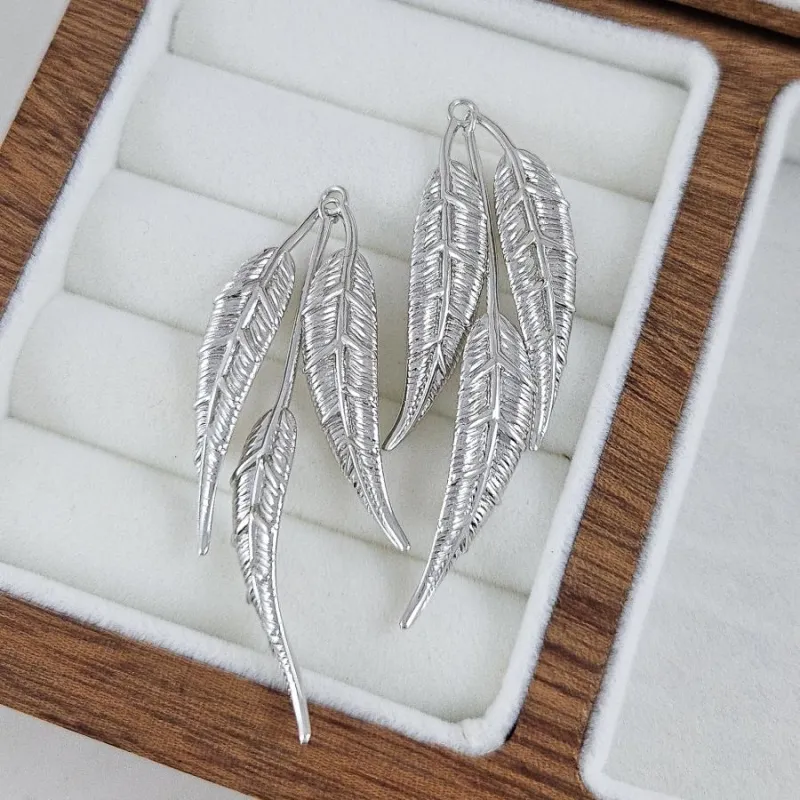 Подвеска Веточка 55х17 мм, родиевое покрытие (10286-Р) купить с доставкой по России | Интернет-магазин Viva Beads