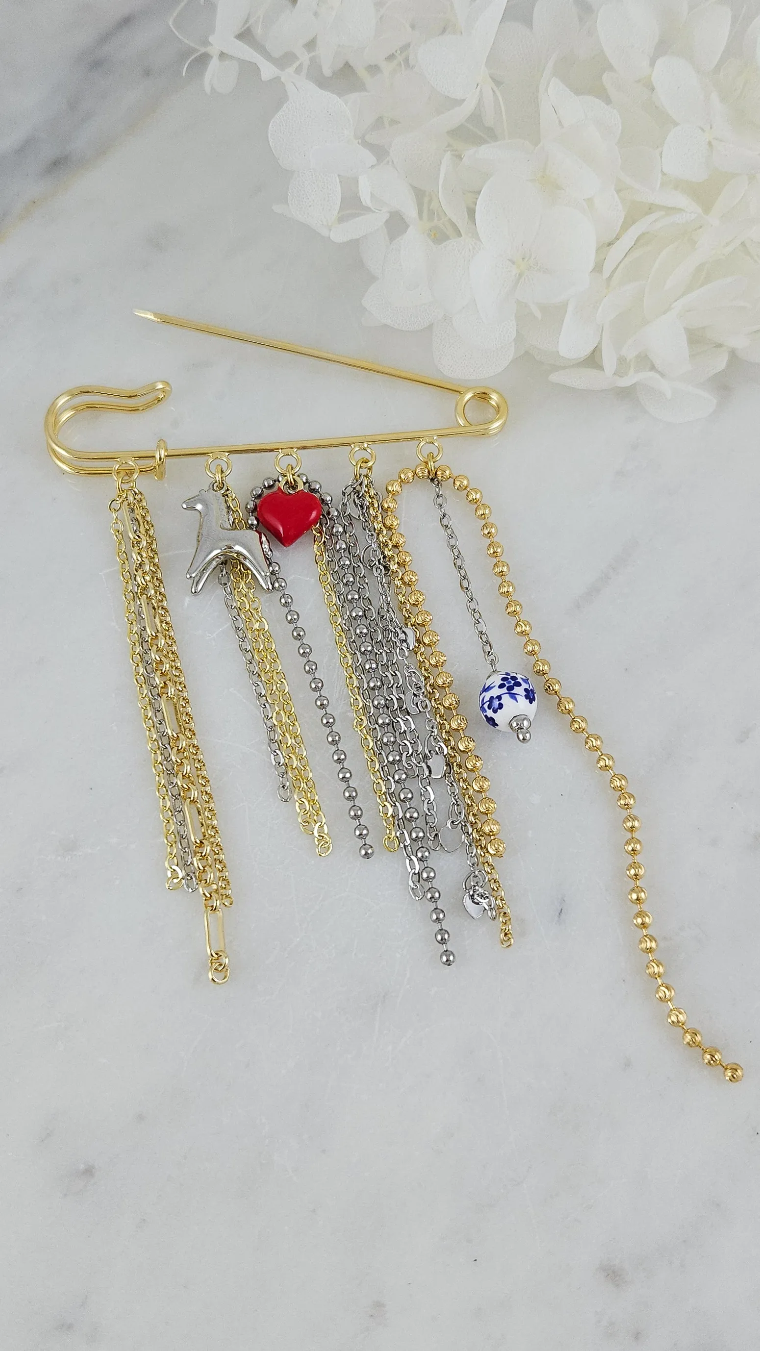 Русский стиль — набор материалов для создания актуальной броши с цепями (НАБОР-77) купить с доставкой по России | Интернет-магазин Viva Beads