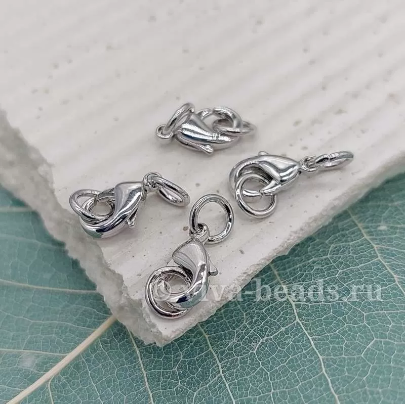 УЦЕНКА Замок лобстер 10 мм родиевое покрытие (6678-10-Р-УЦ) купить в Воронеже | Заказать в интернет-магазине Viva Beads
 УЦЕНКА Замок лобстер 10 мм родиевое покрытие (6678-10-Р-УЦ) купить в Воронеже | Заказать в интернет-магазине Viva Beads