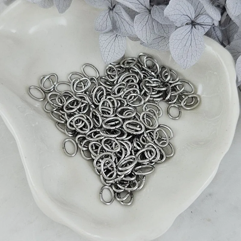 10 шт. Колечки овальные 6х4x0.8 мм соединительные разъемные, нержавеющая сталь (10246-6) соединительные колечки и кольца-коннекторы купить с доставкой по России | Интернет-магазин Viva Beads