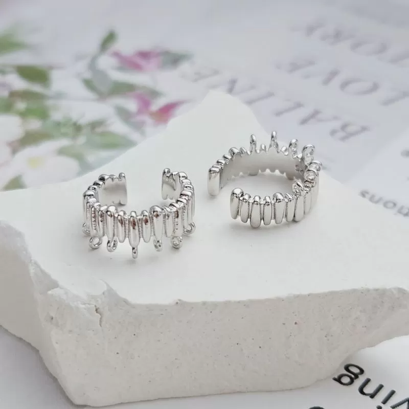 Кафф 13.3х6 мм с петельками родиевое покрытие (8724-Р) купить с доставкой по России | Интернет-магазин Viva Beads