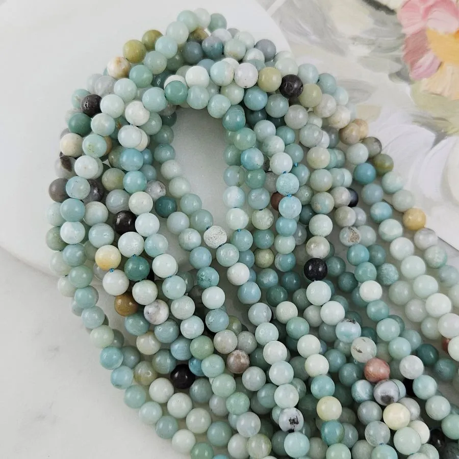 Нить 38 см Амазонит натуральный ок. 6 мм бусины гладкий шар (4565-6) для бижутерии купить с доставкой по России | Интернет‑магазин Viva Beads
