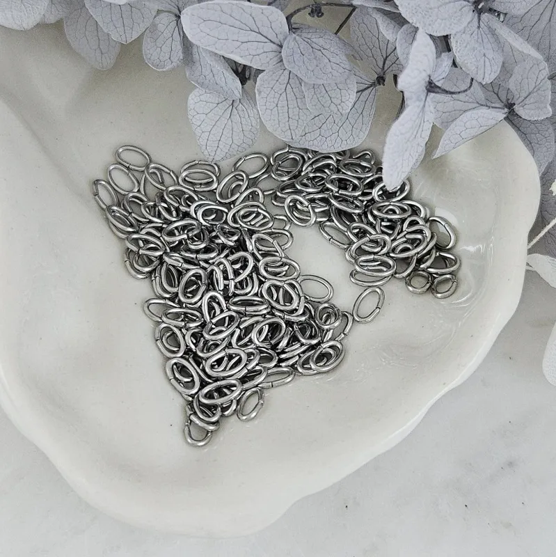 10 шт. Колечки овальные 5х3x0.7 мм соединительные разъемные, нержавеющая сталь (10246-5) соединительные колечки и кольца-коннекторы купить с доставкой по России | Интернет-магазин Viva Beads