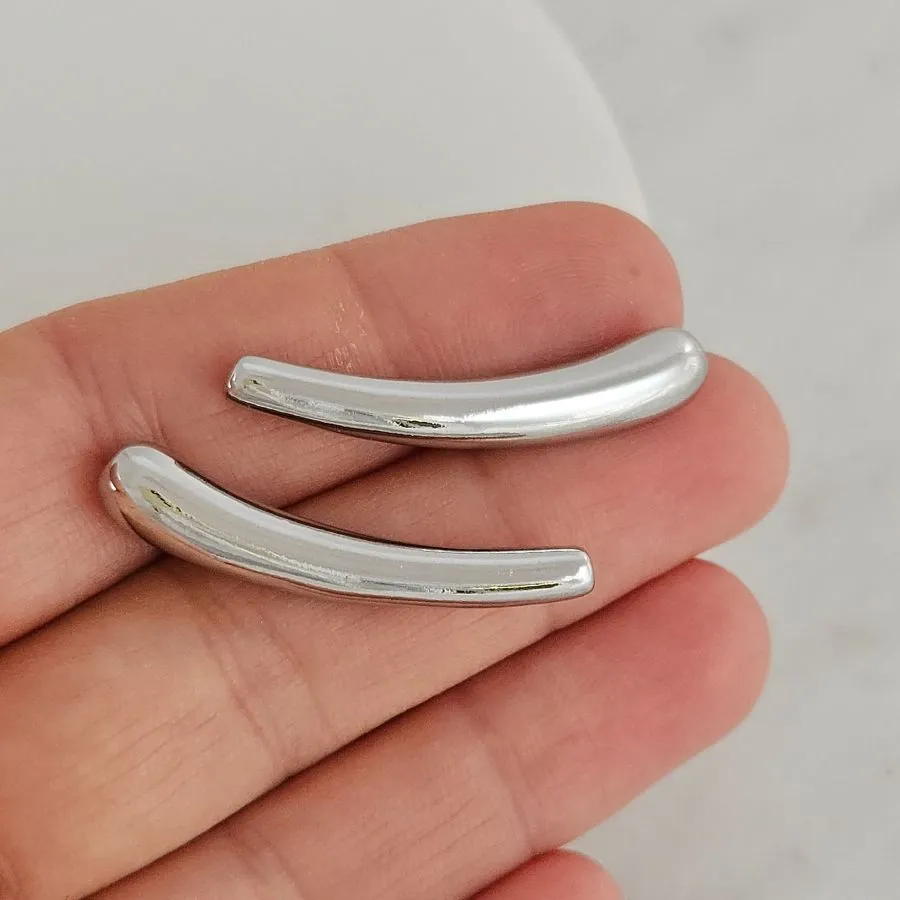 Бусина разделитель 33х5.8 мм удлиненная капля, родиевое покрытие (8029-Р) купить с доставкой по России | Интернет-магазин Viva Beads