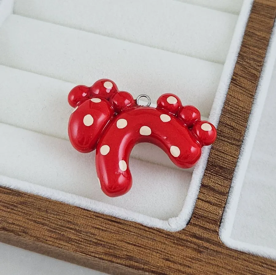 Подвеска Лошадка ручной работы 30x27х9.6 мм, насыщенный красный (10280-К) купить с доставкой по России | Интернет-магазин Viva Beads