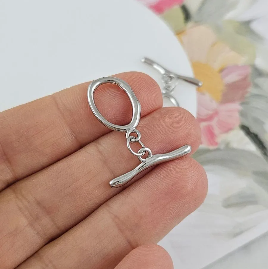 Замок тоггл кольцо 17.7х10.7 мм, родиевое покрытие (9213-Р) замок для украшений купить с доставкой по России | Интернет-магазин Viva Beads