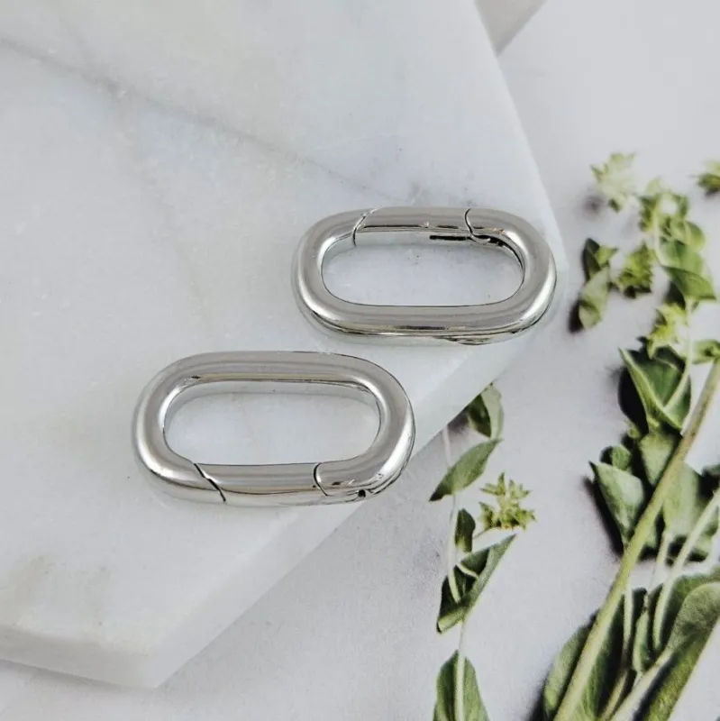 УЦЕНКА Замок карабин овальный 22х13 мм родиевое покрытие (9749-Р-УЦ) купить в Воронеже | Заказать в интернет-магазине Viva Beads
