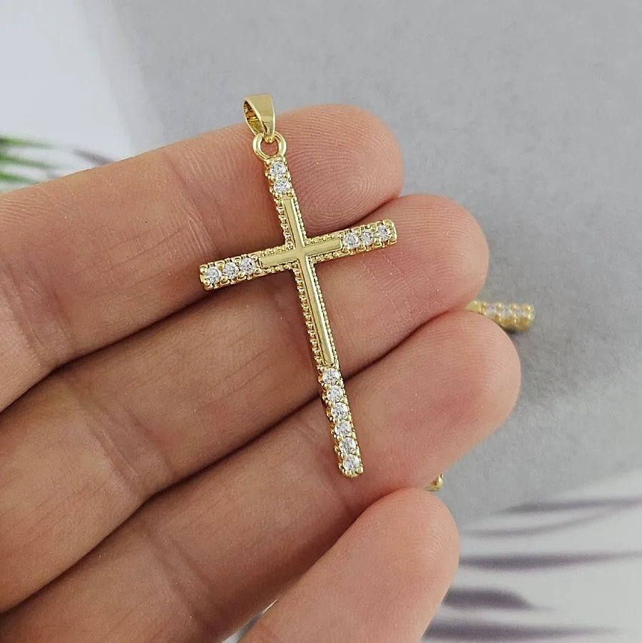 Подвеска Крест 35.2x20.1 мм позолота 14К (9970-З)