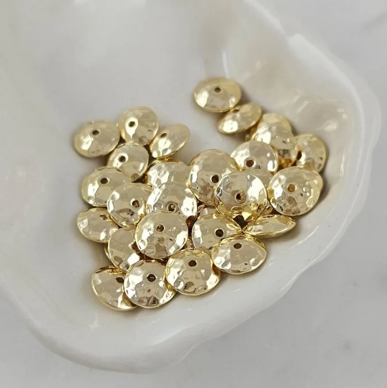 1 шт. Бусина разделитель 8х3 мм текстурированная, позолота 14К (10105-З) купить с доставкой по России | Интернет-магазин Viva Beads