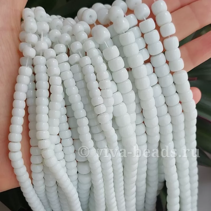 10 шт. Рондель 6х4 мм белый стекло (6492-БЕЛ) купить в Воронеже | Заказать в интернет-магазине Viva Beads
 10 шт. Рондель 6х4 мм белый стекло (6492-БЕЛ) купить в Воронеже | Заказать в интернет-магазине Viva Beads