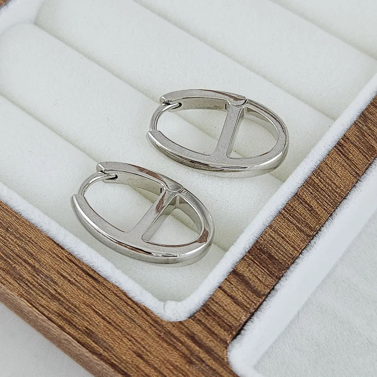 Швензы кольца, бублики, конго овальные 22х14.6х3.4 мм, родиевое покрытие (10243-Р) купить с доставкой по России | Интернет-магазин Viva Beads