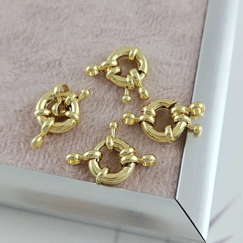 Замок круглый Штурвал 11 мм позолота 14к (5175-11-З) замок для украшений купить с доставкой по России | Интернет-магазин Viva Beads