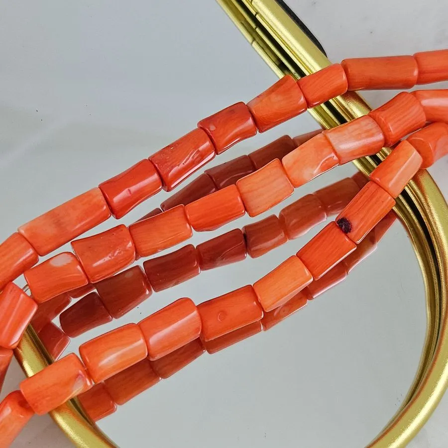 1 шт. Коралл натуральный ок. 6-8х9-16 мм, бусины палочки, оранжевый (10272) для бижутерии купить с доставкой по России | Интернет‑магазин Viva Beads
