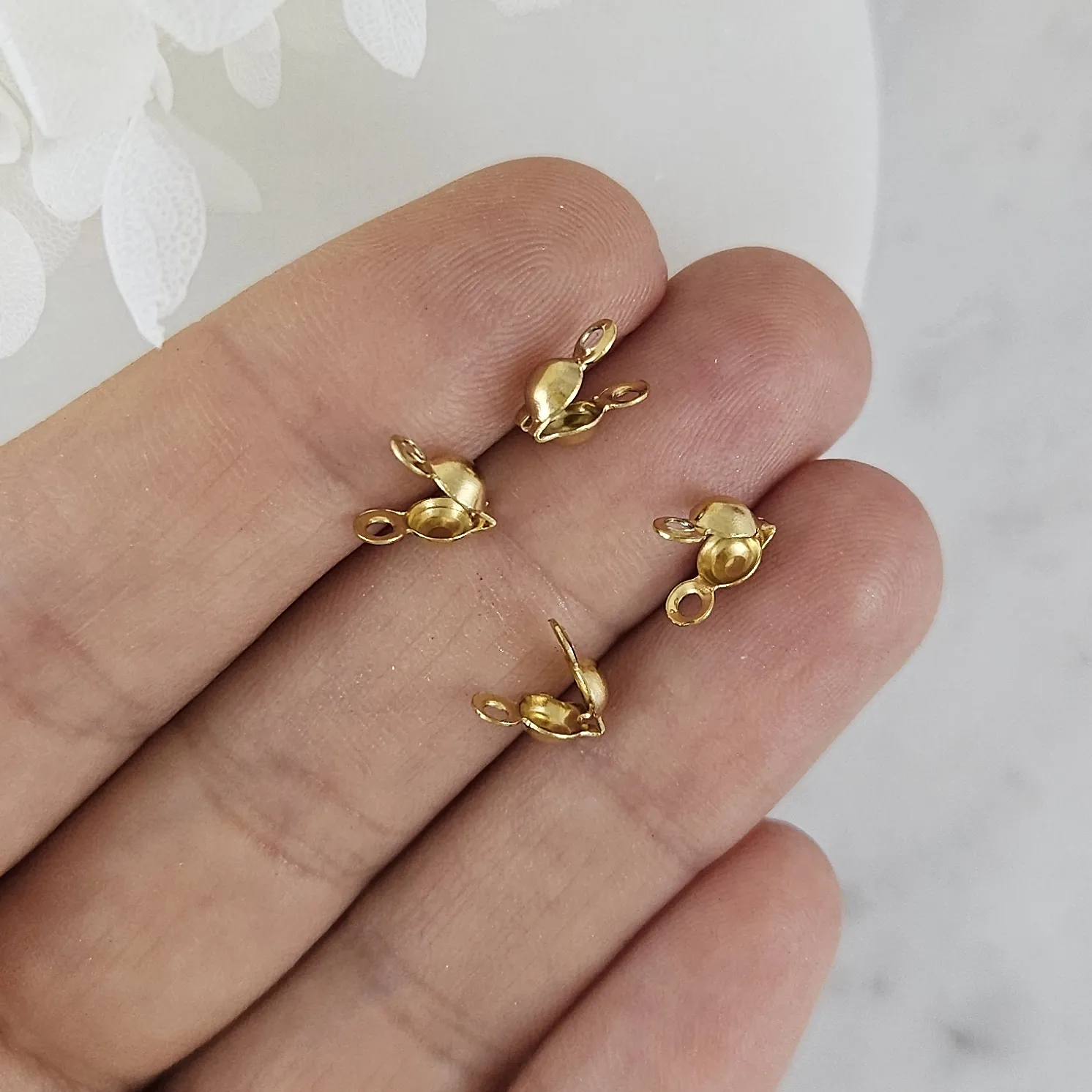 1 шт. Каллоты 7.7x4 мм нержавеющая сталь в позолоте 18К (4834-8-З) купить с доставкой по России | Интернет-магазин Viva Beads