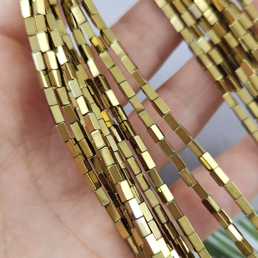 Нить 39 см Гематит /гематин / 2х4 мм прямоугольная бусина цвет античное золото (6996/4х2-З) купить в Воронеже | Заказать в интернет-магазине Viva Beads
