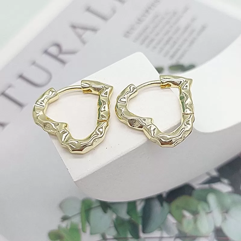 Швензы конго Сердце, бублики мятые 20х3 мм позолота 14К (7707-З) купить с доставкой по России | Интернет-магазин Viva Beads