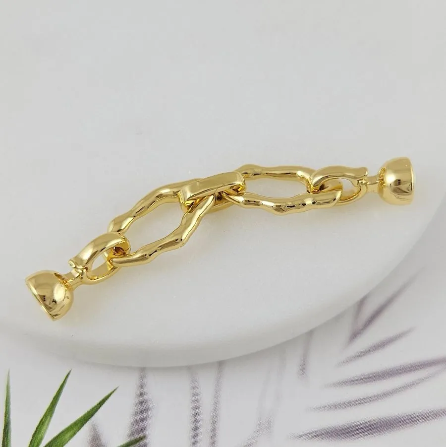 Замок с карабинами 57 мм с фианитами, позолота 18К (9965-З) купить в Воронеже | Заказать в интернет-магазине Viva Beads
