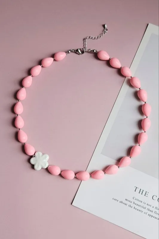 Розовый Зефир: набор материалов для создания колье с майоркой и керамикой (НАБОР-44) купить с доставкой по России | Интернет-магазин Viva Beads