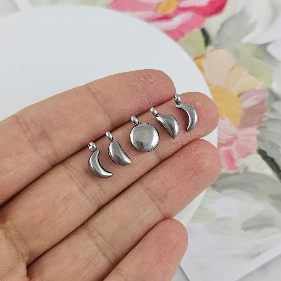 Сэт подвесок Фазы луны 10.5x4-8x2.5-3 мм, нержавеющая сталь (10136) купить с доставкой по России | Интернет-магазин Viva Beads