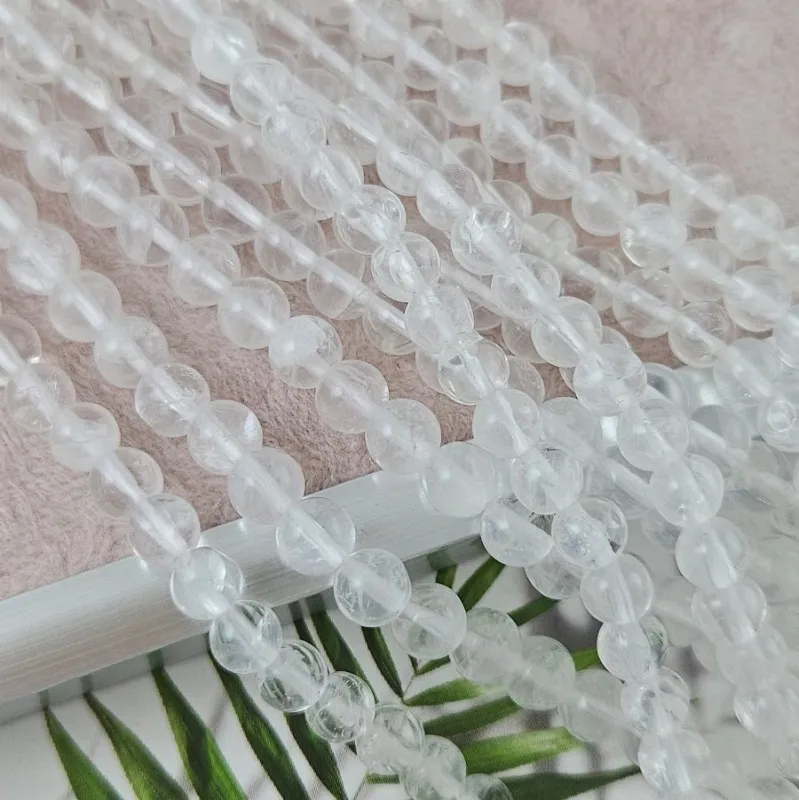 Нить 18.5 см Горный хрусталь натуральный 6 мм бусина гладкий шар (7602-6) купить в Воронеже | Заказать в интернет-магазине Viva Beads
