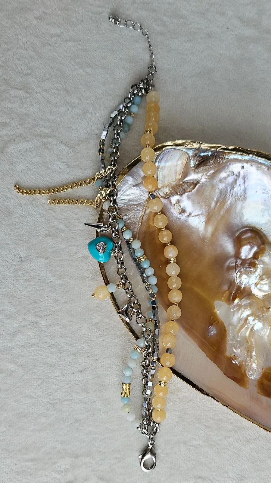 Многослойный браслет с кварцем и амазонитом - набор материалов (НАБОР-91) купить с доставкой по России | Интернет-магазин Viva Beads