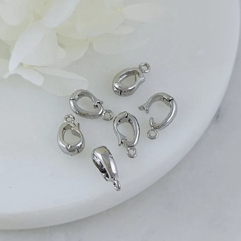 Бейл разъемный гладкий 10х3.2x5.4 мм, внутренний размер 4.3х3.2 мм, родиевое покрытие (10215-Р) купить с доставкой по России | Интернет-магазин Viva Beads