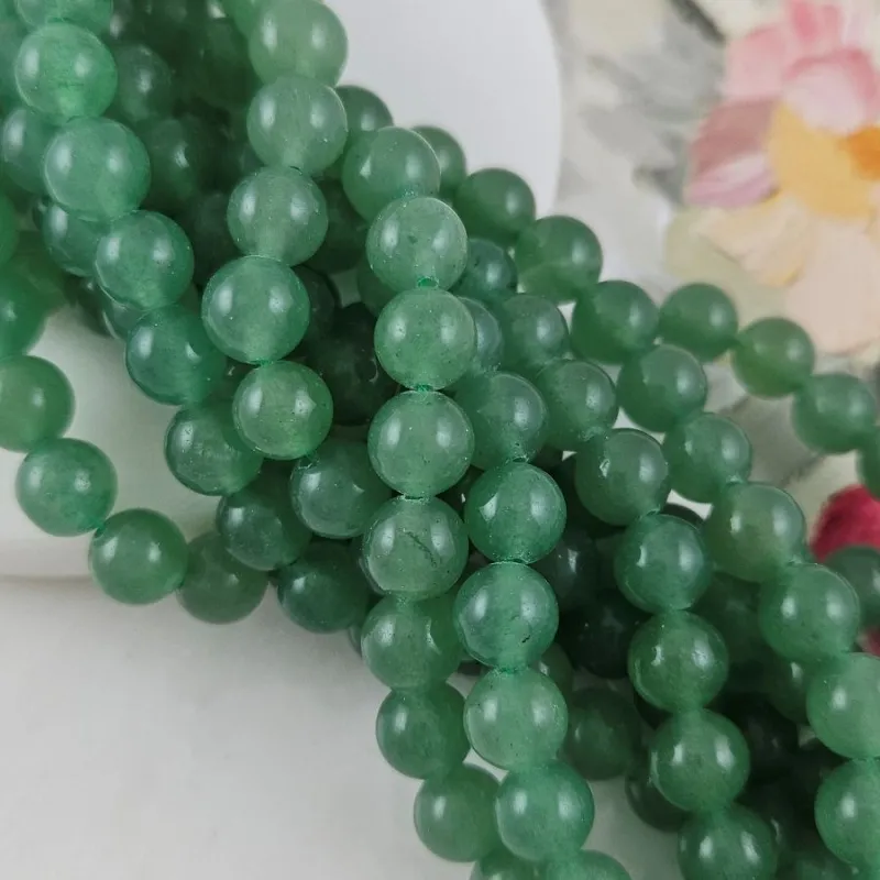 Нить 37 см Авантюрин натуральный ок. 8.5 мм бусины гладкий шар, зеленый (10156-8) для бижутерии купить с доставкой по России | Интернет‑магазин Viva Beads
