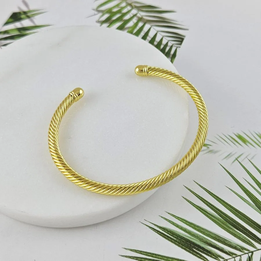 Браслет жесткий 67х57х4 мм, позолота 14К (10031-З) купить с доставкой по России | Интернет-магазин Viva Beads