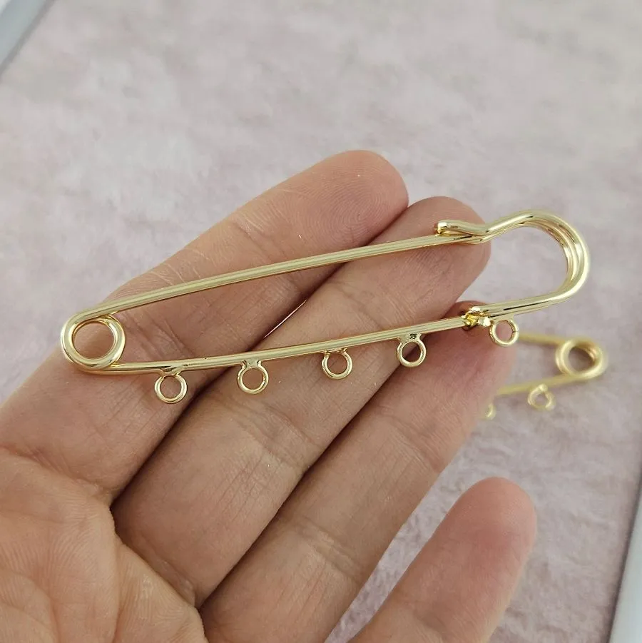 Булавка основа для броши 70 мм, 5 петель, позолота 14К (9600-З/70) купить с доставкой по России | Интернет-магазин Viva Beads