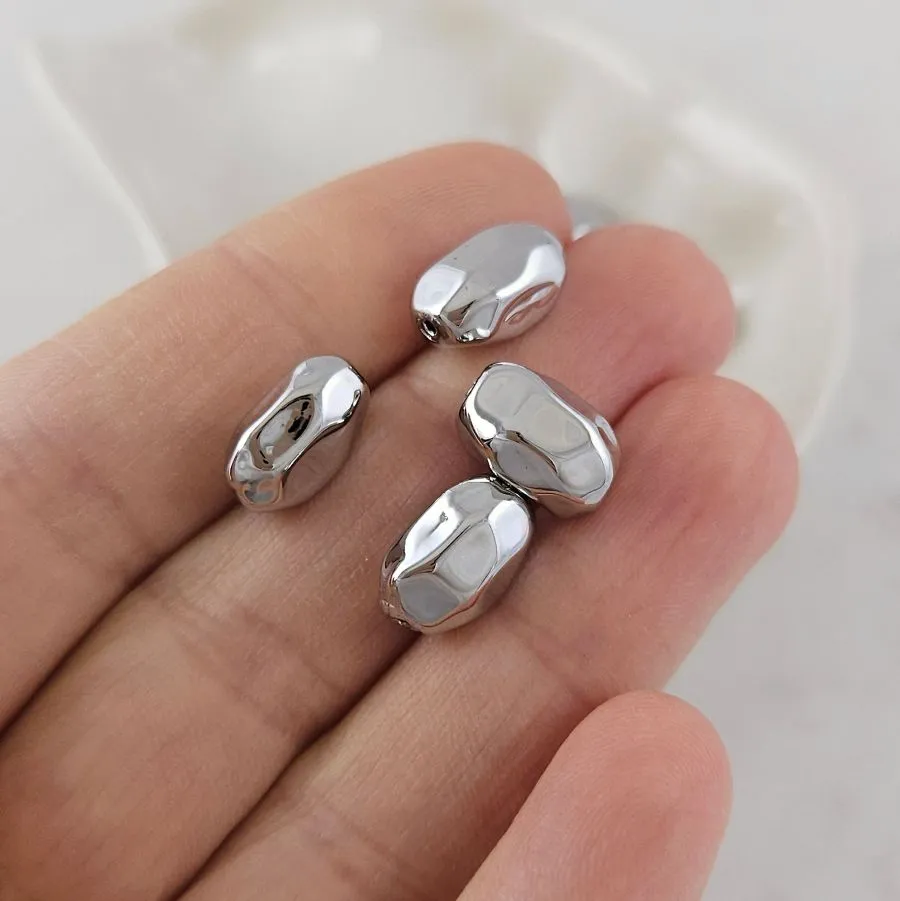 1 шт. Бусина разделитель овальная 11.4х7х5.8 мм родиевое покрытие (10098-Р) купить с доставкой по России | Интернет-магазин Viva Beads