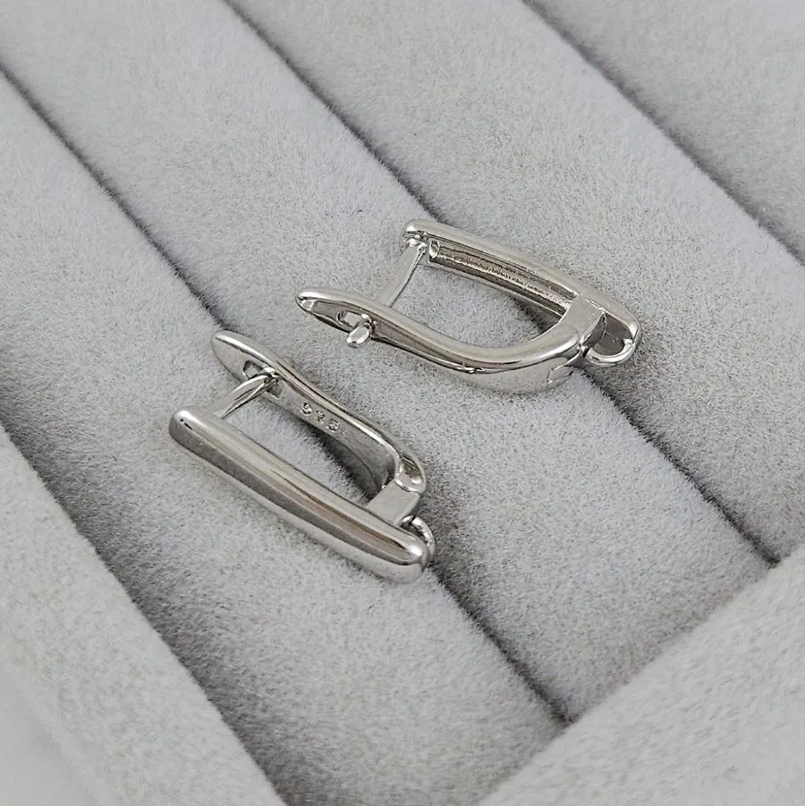 Швензы с английским замком базовые 16х3 мм родиевое покрытие (5382-Р) швензы для серег купить с доставкой по России | Интернет-магазин Viva Beads