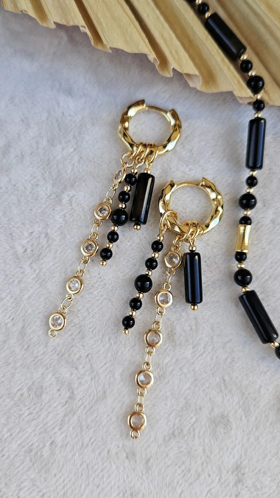 Black Charm — набор для создания чокера и серег-конго с черным ониксом (НАБОР-73) купить с доставкой по России | Интернет-магазин Viva Beads