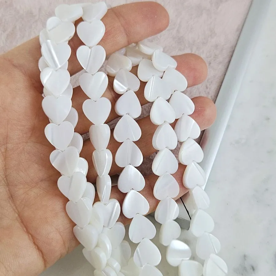 1 шт. Перламутр натуральный ок. 10 мм бусина Сердце, белый (6118) для бижутерии купить с доставкой по России | Интернет‑магазин Viva Beads

