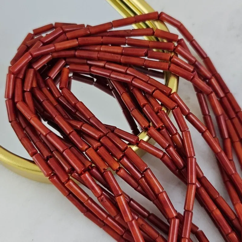 10 шт. Коралл натуральный ок. 3х9 мм, бусины трубочки, темно-оранжевый (10271) для бижутерии купить с доставкой по России | Интернет‑магазин Viva Beads
