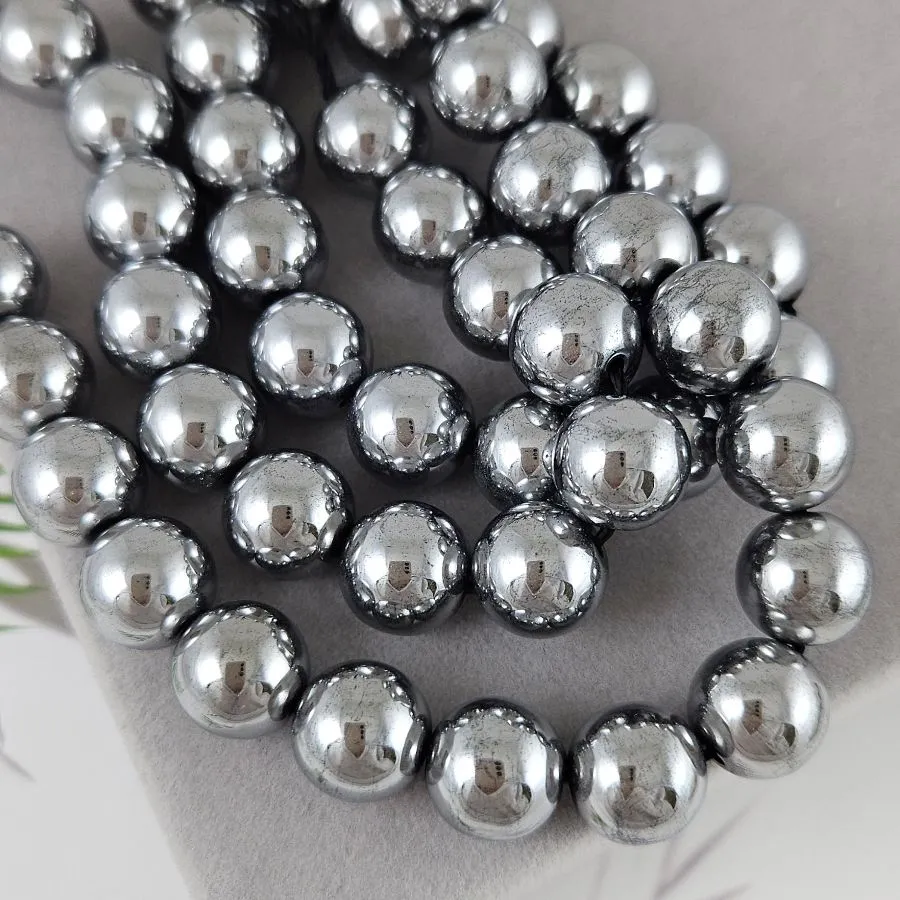 Нить 20 см Гематит /гематин/ гладкая бусина 12 мм цвет платина (6000-12) для бижутерии купить с доставкой по России | Интернет‑магазин Viva Beads
