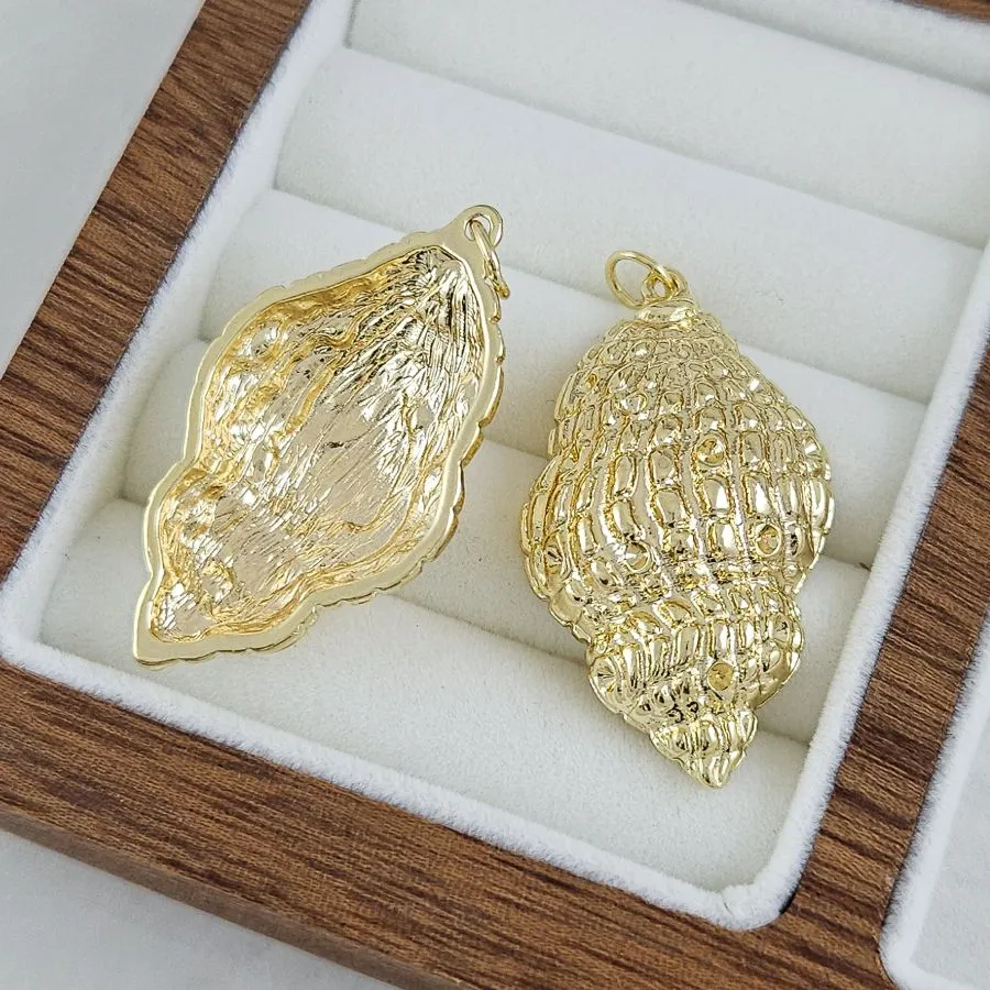 Подвеска кулон Ракушка 40x22 мм, позолота 14К (10281-З) купить с доставкой по России | Интернет-магазин Viva Beads