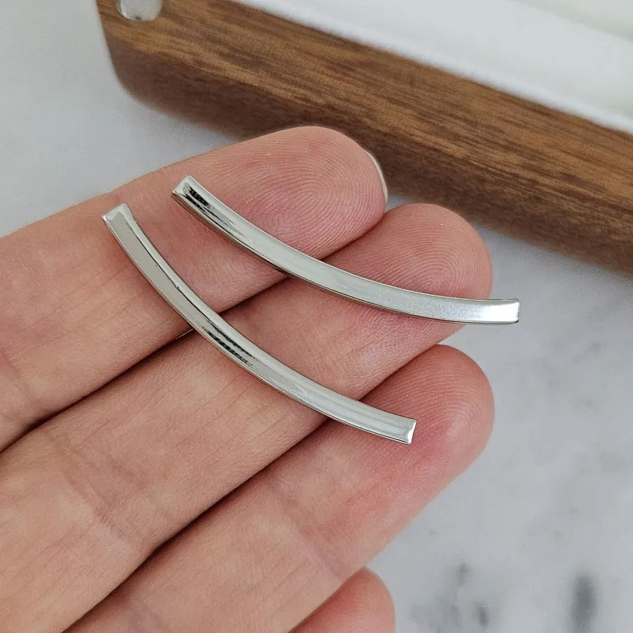 Бусина разделитель 35х3 мм трубочка с квадратным сечением, родиевое покрытие (10226-35-Р) купить с доставкой по России | Интернет-магазин Viva Beads