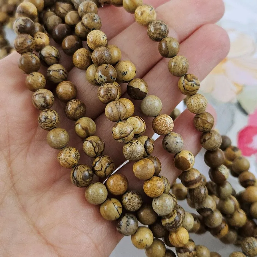 Нить 37 см Яшма пейзажная 6-6.5 мм бусина гладкий шар (9449-6) для бижутерии купить с доставкой по России | Интернет‑магазин Viva Beads
