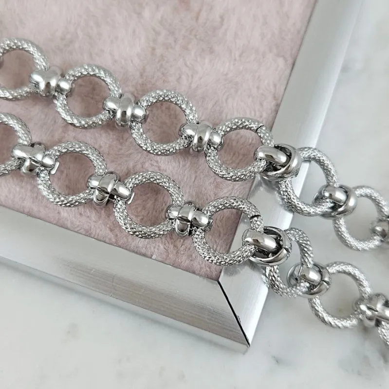 10 см Цепь текстурированная толщиной 11.8 мм, родиевое покрытие (10183-Р) купить с доставкой по России | Интернет-магазин Viva Beads