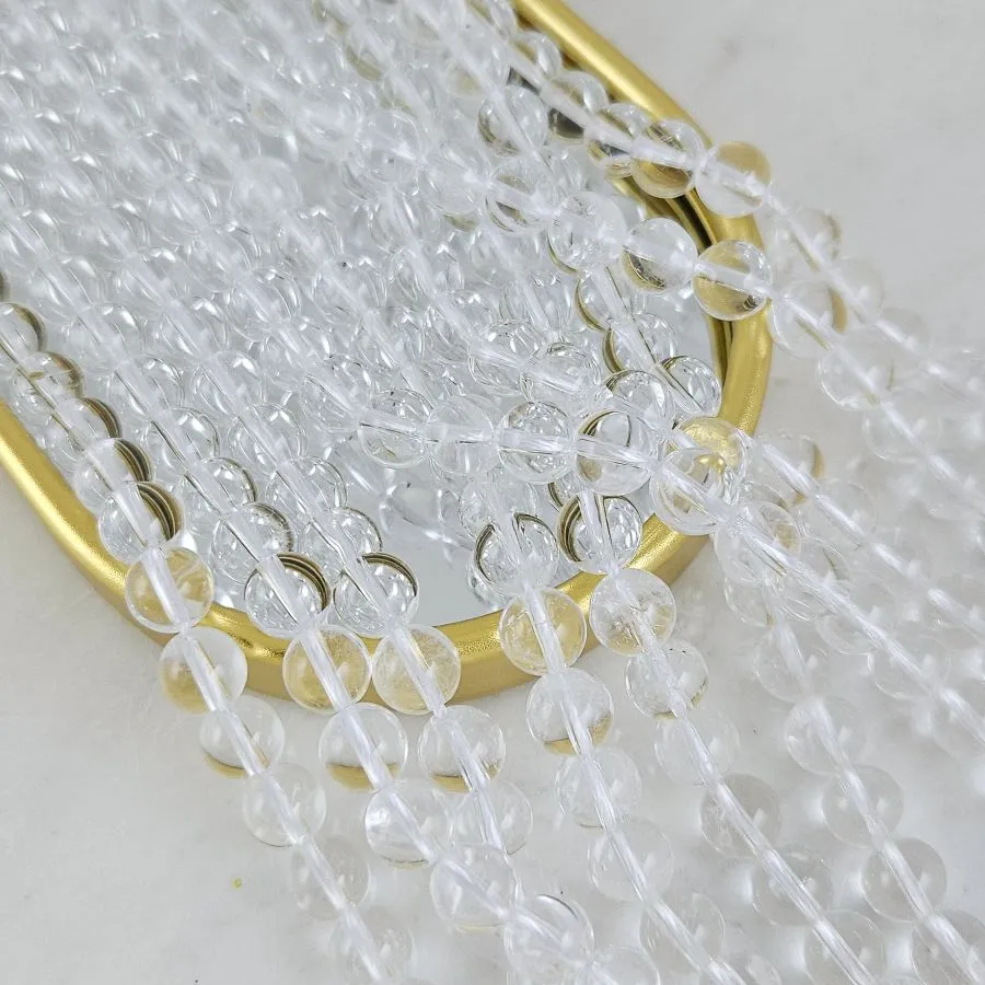 Нить 18 см Горный хрусталь натуральный ок. 8.5 мм, бусины гладкий шар, 5А (7602-8) для бижутерии купить с доставкой по России | Интернет‑магазин Viva Beads
