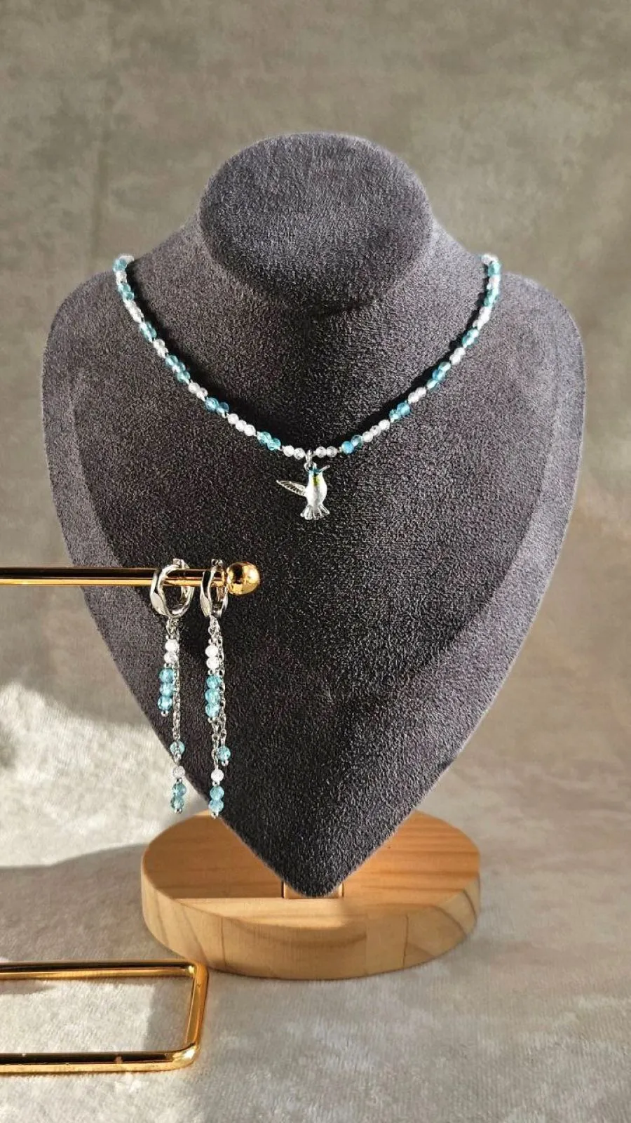 Лазурная мечта — набор для создания комплекта украшений из апатита и фианитов (НАБОР-76) купить с доставкой по России | Интернет-магазин Viva Beads