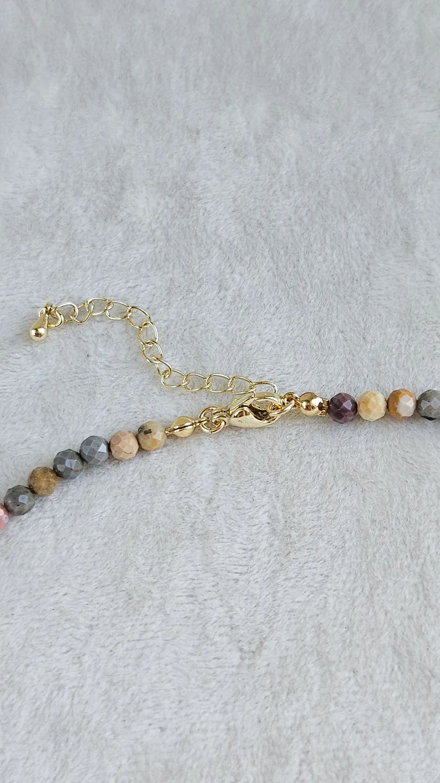 Колье-галстук из яшмы и перламутра с подвеской Месяц (НАБОР-83)