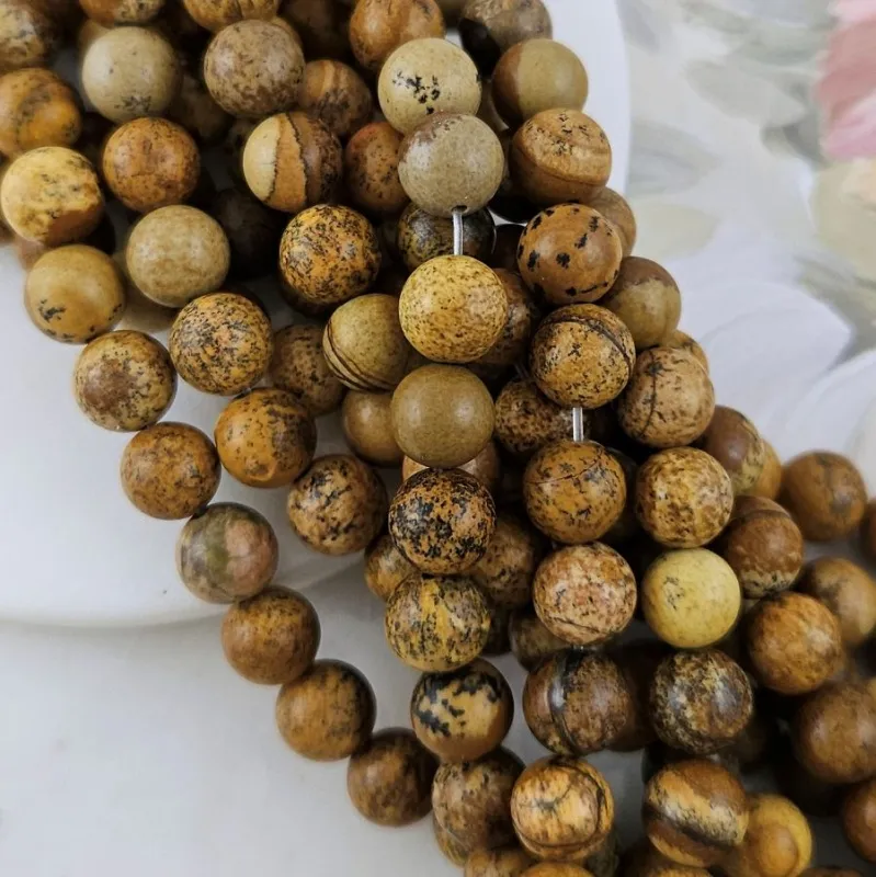 Нить 37 см Яшма пейзажная ок. 8.5 мм бусина гладкий шар (9449-8) для бижутерии купить с доставкой по России | Интернет‑магазин Viva Beads
