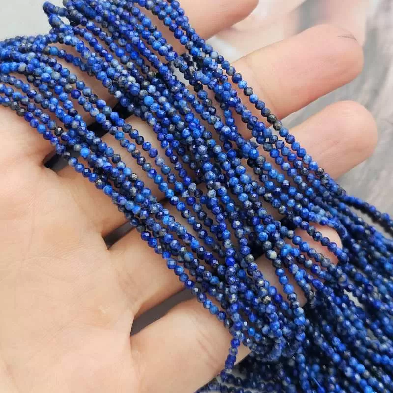 Нить 38 см Лазурит натуральный 2 мм граненая бусина (6115-2) для бижутерии купить с доставкой по России | Интернет‑магазин Viva Beads
