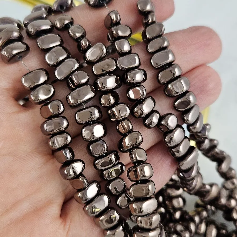 Нить 39 см Гематит, гематин 6-8х4-4.5 мм бусины свободной формы, цвет коричневый (6791-КОР) для бижутерии купить с доставкой по России | Интернет‑магазин Viva Beads
