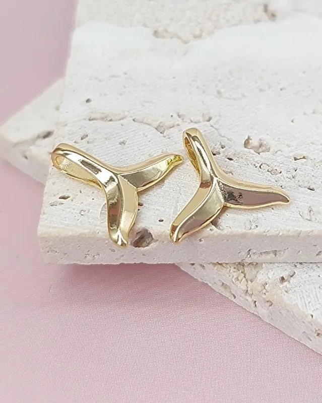 УЦЕНКА Подвеска Хвост кита 13.2х14.8 мм позолота (8069-З-УЦ)