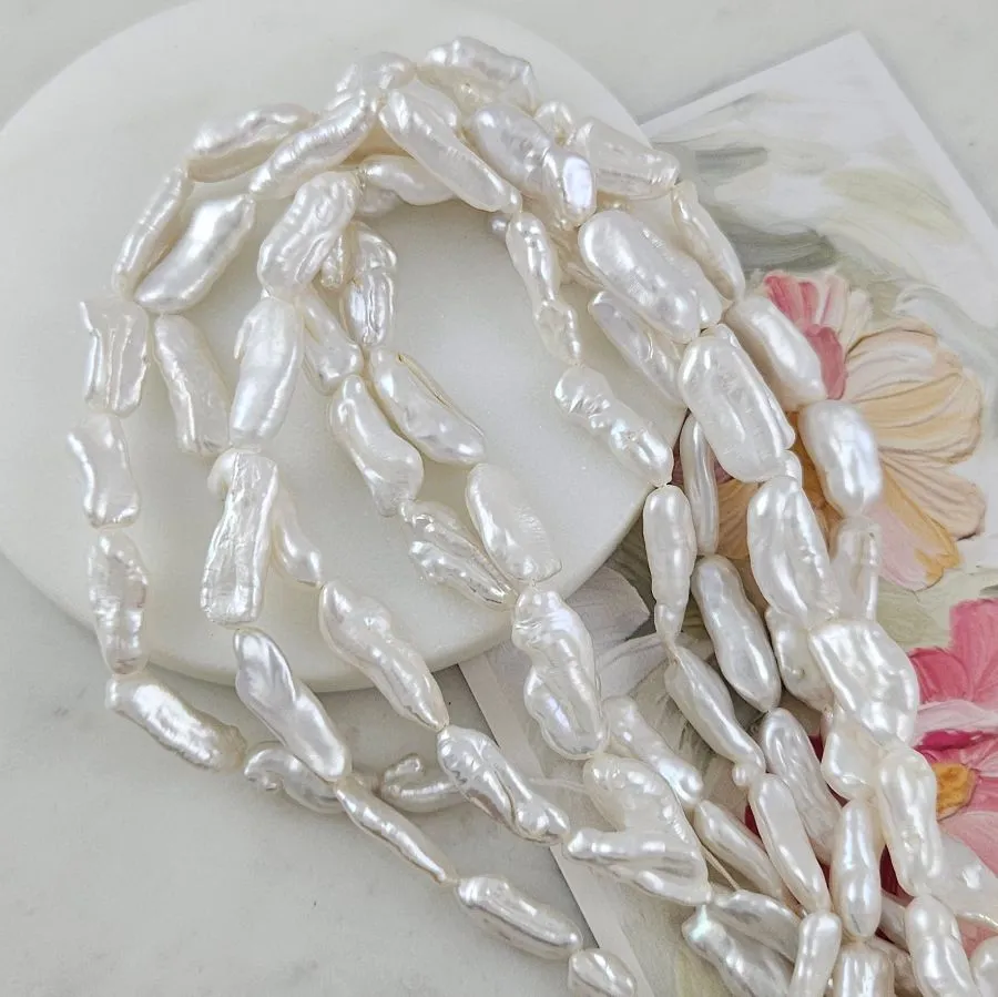 1 шт. Жемчуг Бива натуральный речной 7-10х13-20 мм,  белый А+ (7636)  купить с доставкой по России | Интернет-магазин Viva Beads