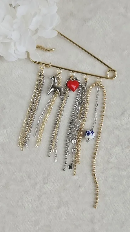 Русский стиль — набор материалов для создания актуальной броши с цепями (НАБОР-77) купить с доставкой по России | Интернет-магазин Viva Beads