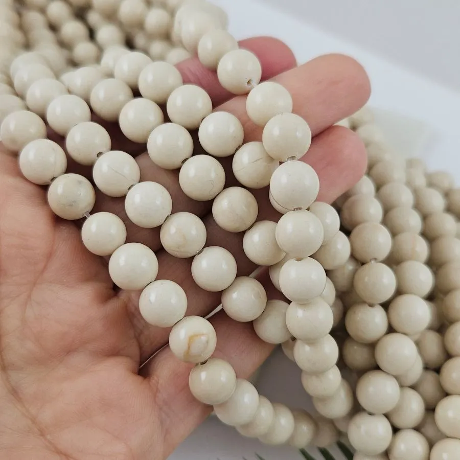 Нить 18 см Говлит натуральный ок. 10.5 мм, бусина гладкий шар (9996-10) купить в Воронеже | Заказать в интернет-магазине Viva Beads
